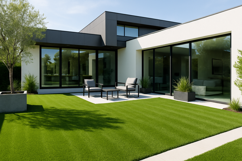 artificial grass modern home